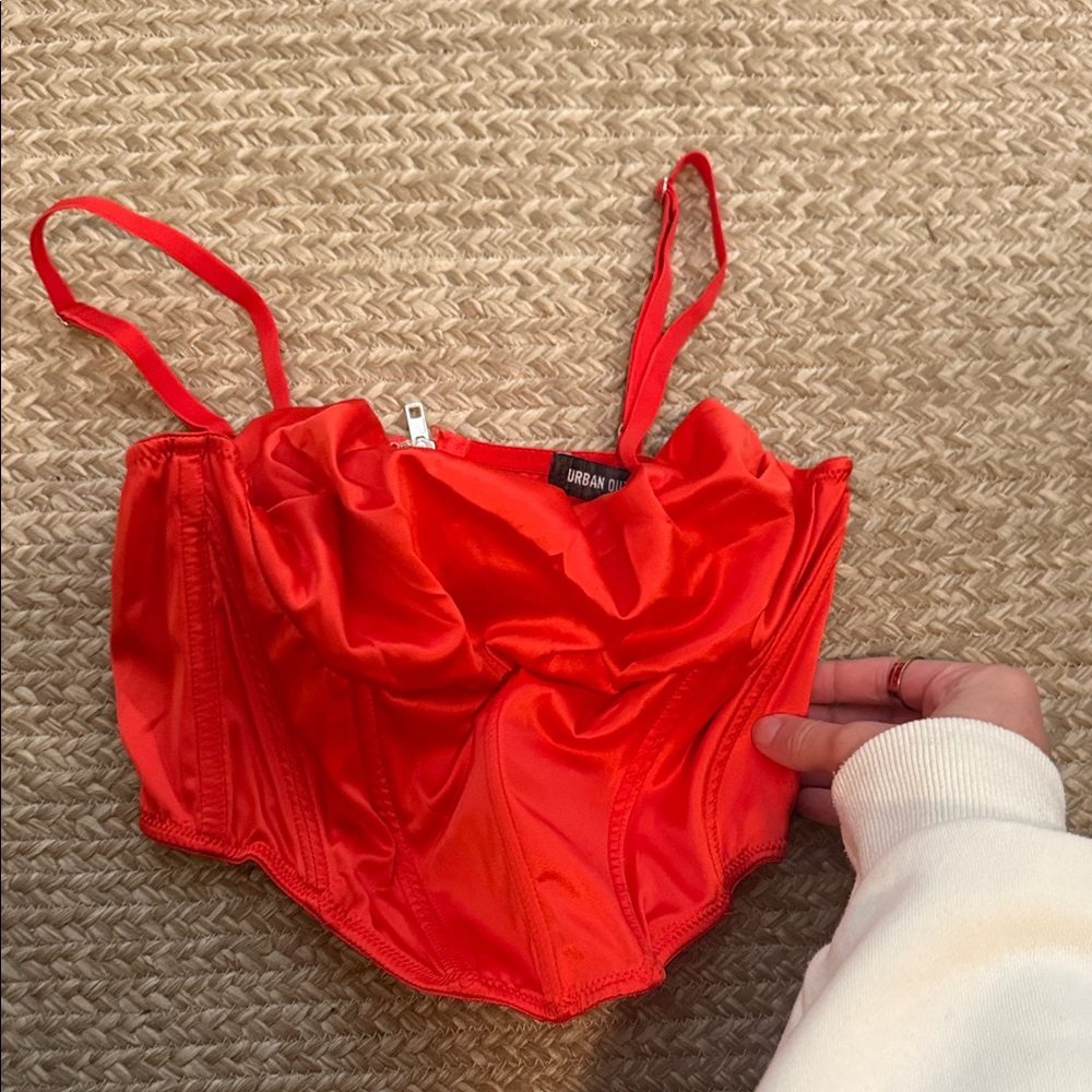 Urban Outfitters Vibrant Red Satin Bra